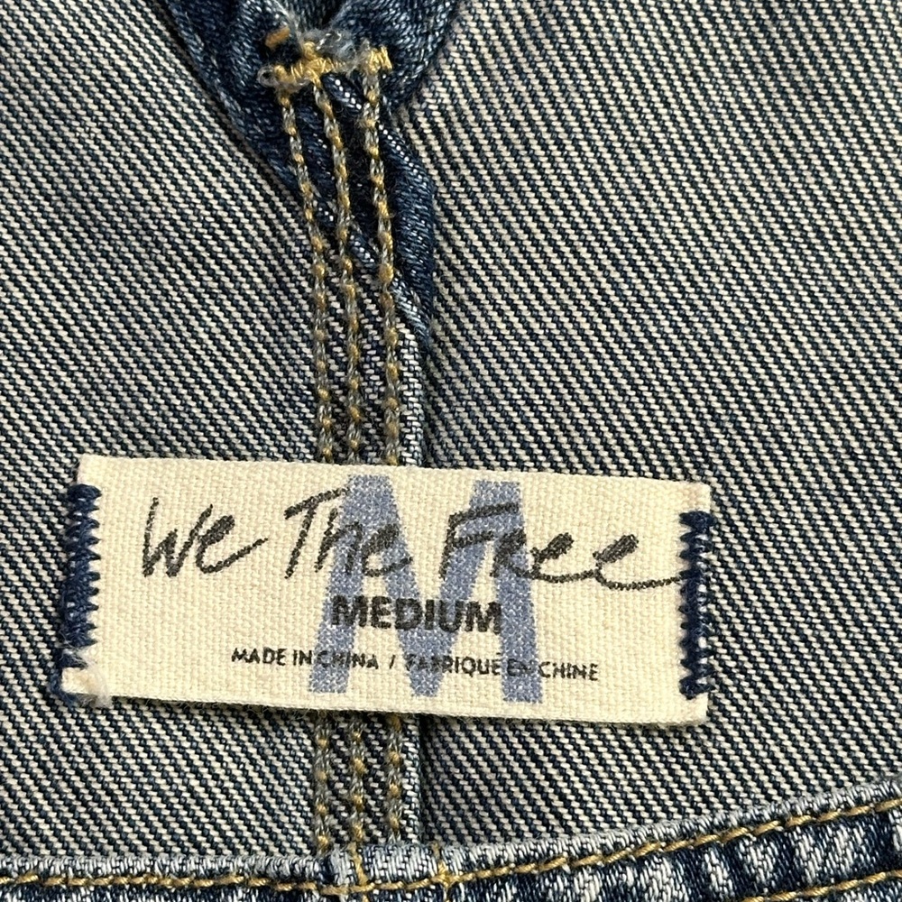 Free People Baxter Denim Overall Dress Grunge Blue Size Medium - Picture 10 of 15